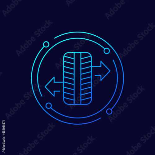 wheel alignment line icon, vector