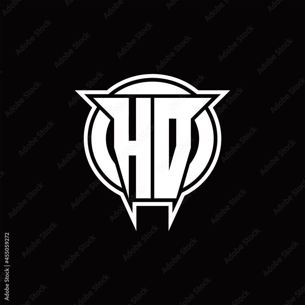HD Logo monogram with circle rounded shape design template HD Logo monogram with circle rounded shape design template