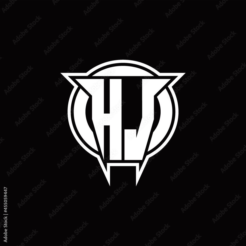 HJ Logo monogram with circle rounded shape design template HJ Logo monogram with circle rounded shape design template