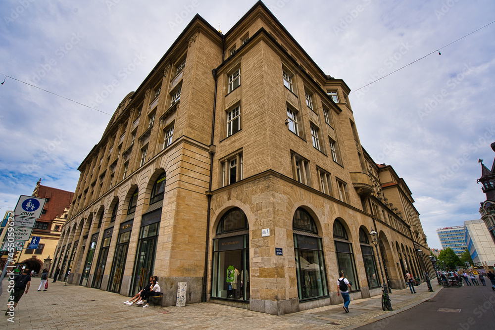 Fotografie von einem historischen Gebäude in Leipzig in Deutschland.