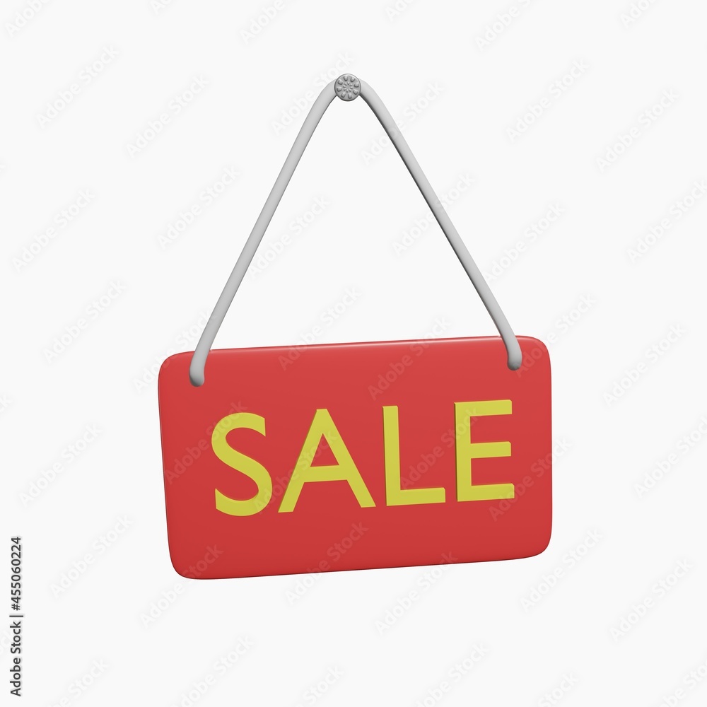 Sale table isolated on a white background. 3d rendering Sale table isolated on a white background. 3d rendering