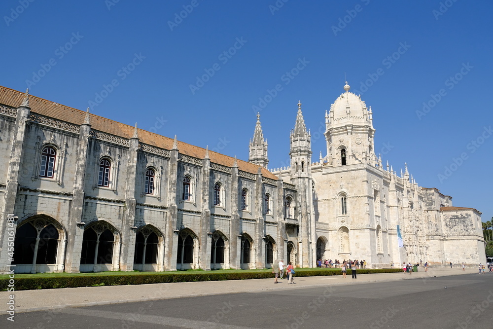 Portugal Lisbon - Jeronimos Monastery Gothic style monastery facade