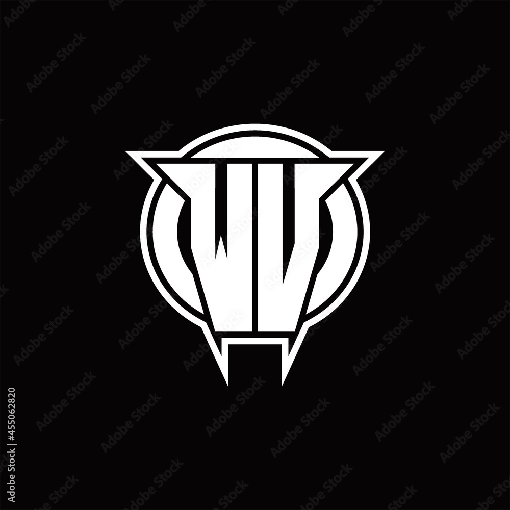 WV Logo monogram with circle rounded shape design template WV Logo monogram with circle rounded shape design template