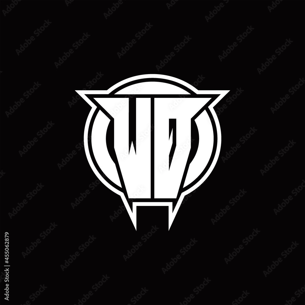 WQ Logo monogram with circle rounded shape design template WQ Logo monogram with circle rounded shape design template