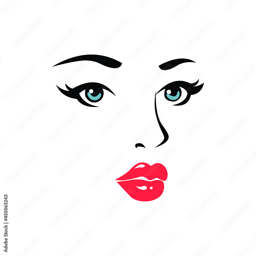 Obraz premium woman face abstract vector illustration template