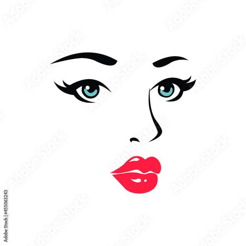 woman face abstract vector illustration template