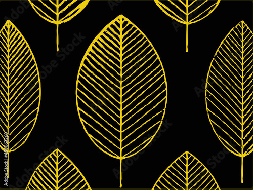fundo preto com folhas douradas