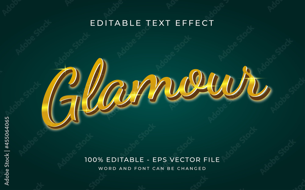 gold glamour text effect style editable text effect