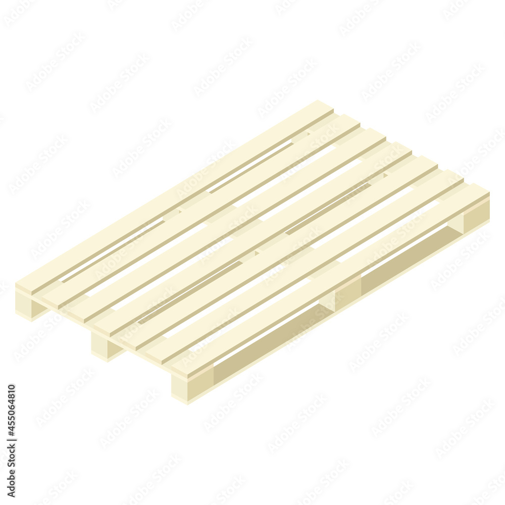 Wooden pallet isolated on white background..Vector isometric and 3D view. Wooden pallet isolated on white background..Vector isometric and 3D view.