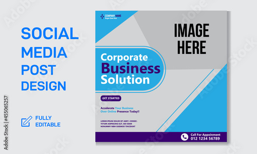 business social media ads post web banner design square layout vector template