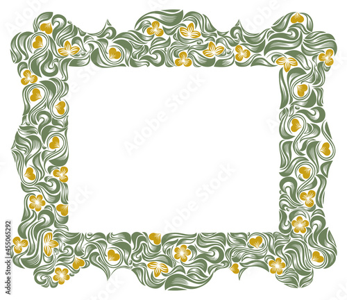 Floral frame made of leaves...