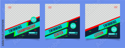 Social media post collection for swimming lessons