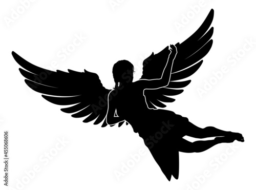 Angel Woman With Wings Silhouette