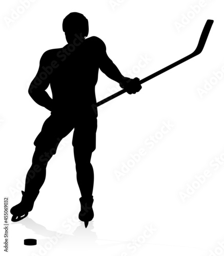 Ice Hockey Player Silhouette