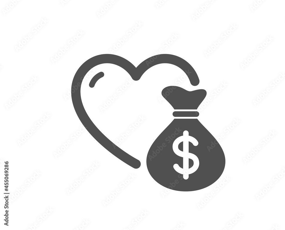 Donation icon. Money charity sign. Health insurance symbol. Classic flat style. Quality design element. Simple donation icon. Vector Donation icon. Money charity sign. Health insurance symbol. Classic flat style. Quality design element. Simple donation icon. Vector