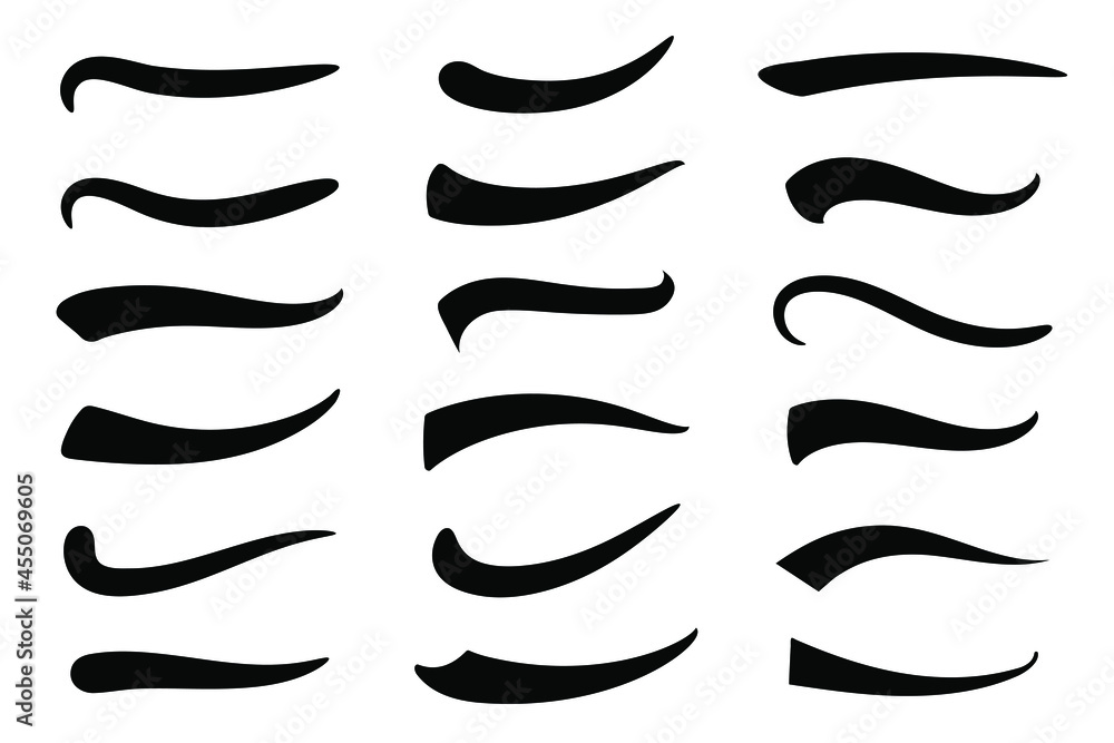 Swash and swooshes tails design template. Underlines lettering lines. Swash and swooshes tails design template. Underlines lettering lines.