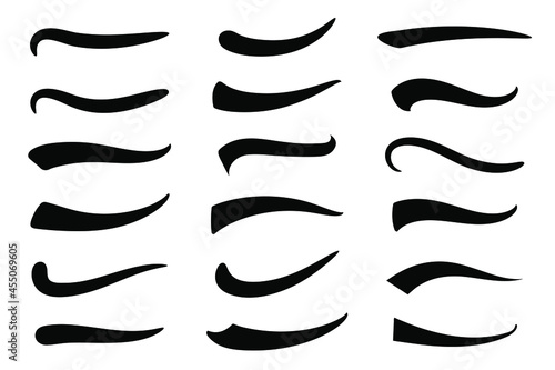 Swash and swooshes tails design template. Underlines lettering lines.