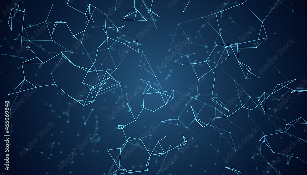 3d render of abstract background in blue - network 3d render of abstract background in blue - network