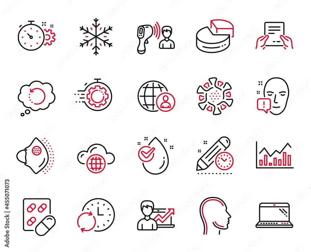 Vector Set of Science icons related to International recruitment, Receive file and Electronic thermometer icons. Laptop, Success business and Water drop signs. Infochart, Cogwheel timer. Vector Vector Set of Science icons related to International recruitment, Receive file and Electronic thermometer icons. Laptop, Success business and Water drop signs. Infochart, Cogwheel timer. Vector