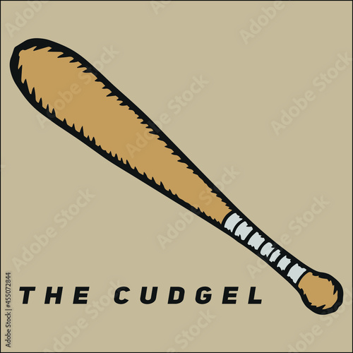 Cudgel baseball bat hand drawn vector illustration, editable for all of your graphic needs.