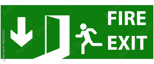 The fire exit emergency door guides the safe exit. Emergency exit door. Security concept. Vector design eps 10.