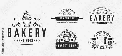 Bakery and Bakehouse logo set. Vintage Bakery emblems. Bakery labels, emblems, logo. Vector logo template