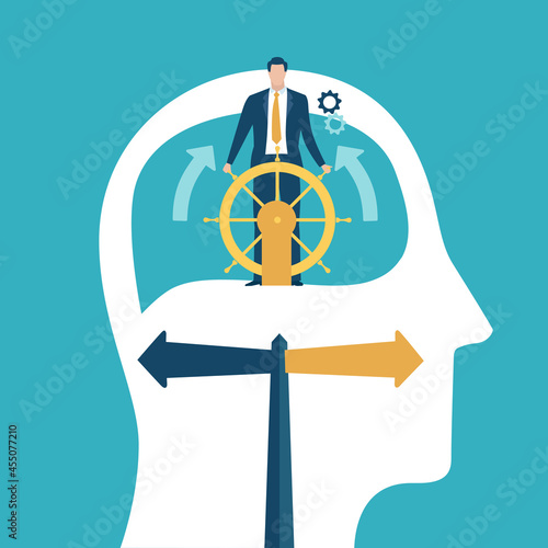 Direction. Leader. The Manager chooses a direction. Business vector illustration.