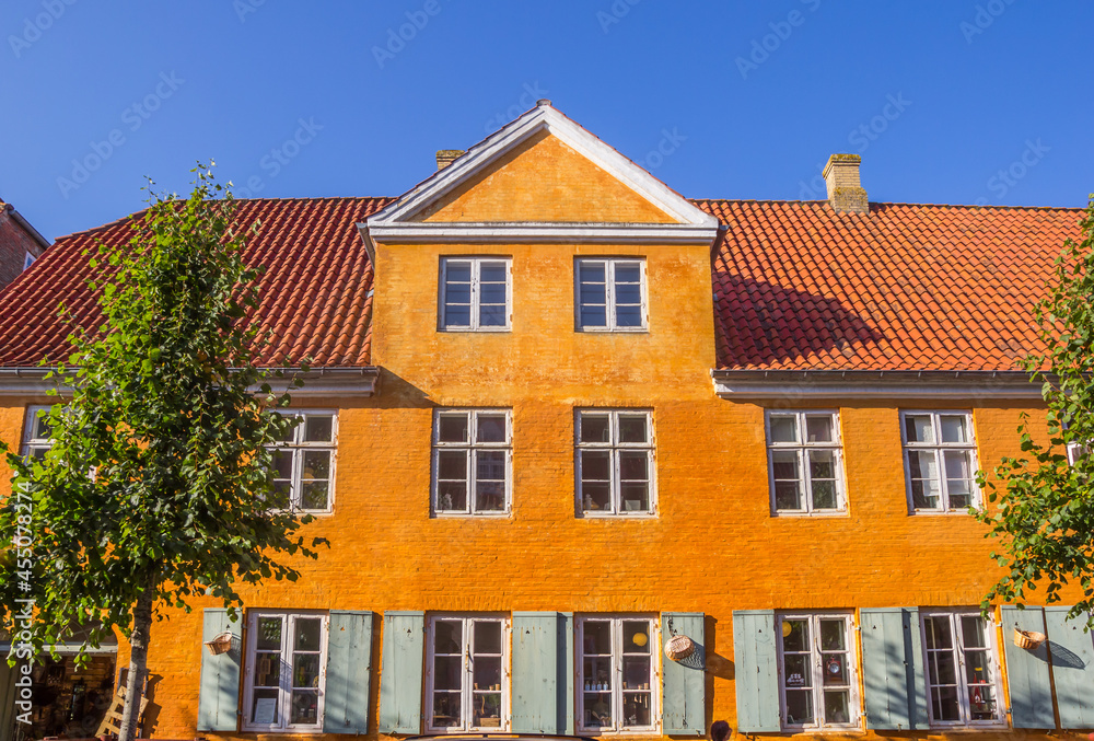 Fototapeta premium Typical dansih house in the historic center of Christiansfeld, Denmark