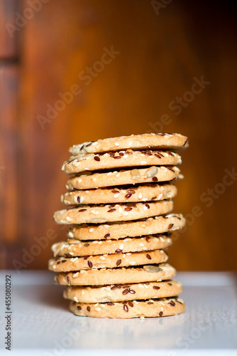 Wallpaper Mural Healthy eating. Cookies with cereals, sesame seeds and seeds.	 Torontodigital.ca