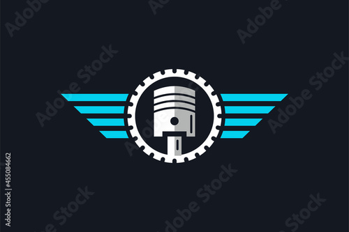circle piston wing logo