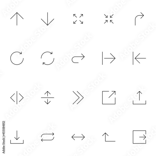 Black Thin Line Icons