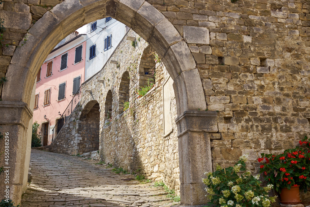 The old main gate of Motovun city in Istria, Croatia