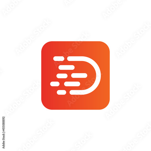 D letter initial icon logo design
