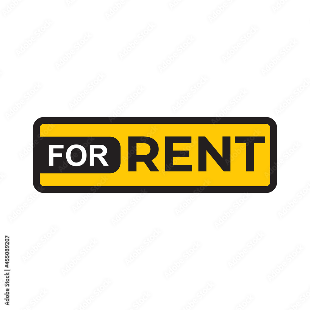 For Rent plank sign logo design For Rent plank sign logo design