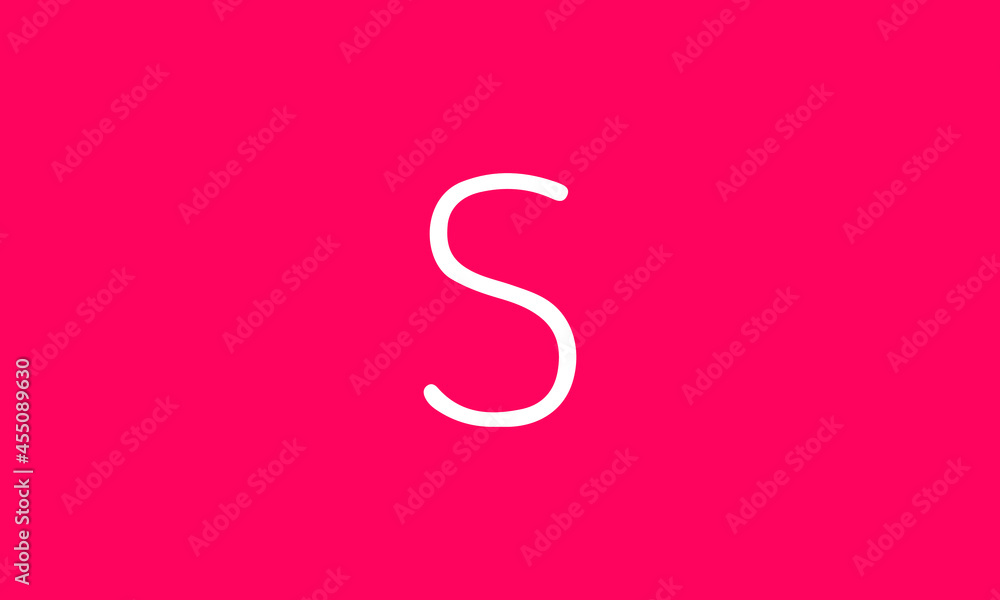 S is a simple vector with pink background. S is a simple vector with pink background.