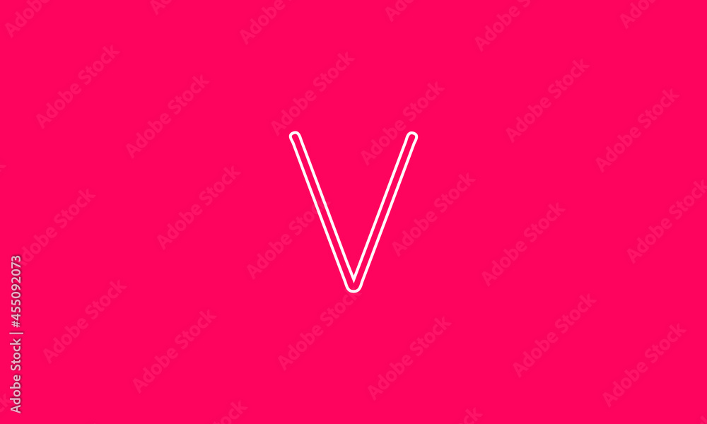 V is a attractive vector with a simple design and pink background. V is a attractive vector with a simple design and pink background.