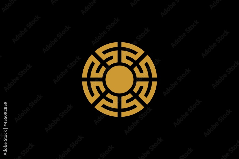 Circle technology logo element icon design, abstract labyrinth illustration design. Tech logo for business company. Circle technology logo element icon design, abstract labyrinth illustration design. Tech logo for business company.