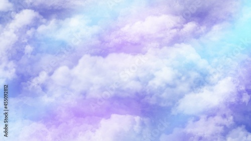 Rainbow pastel sky and clouds banner background