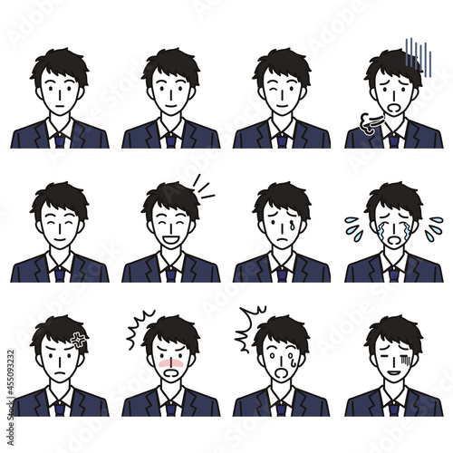 男子中学生・高校生の色々な表情