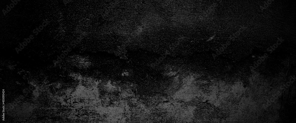 Scary on damaged grungy crack and broken concrete bricks wall and floor, black and white photo concept of horror and Halloween 