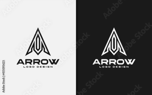 Abstract Initial Letter A with Modern Arrowhead Logo Design.