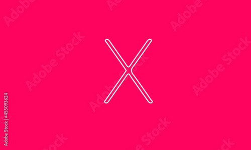 X is a attractive vector with a simple design and pink background.