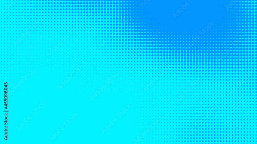 Fototapeta premium Dots halftone blue color pattern gradient texture with technology digital background. Dots pop art comics with summer background.