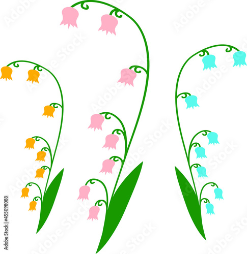 Vector flowers bells. Lilies of the valley.