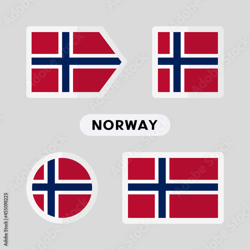 Set of 4 symbols with the flag of Norway.