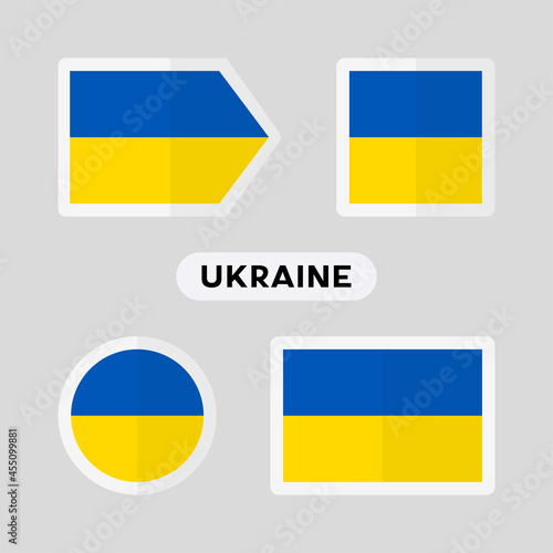 Set of 4 symbols with the flag of Ukraine.