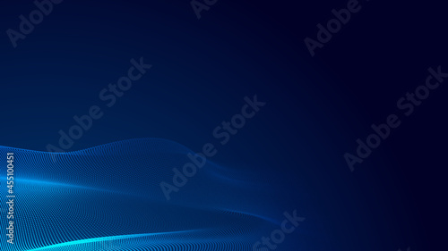 Abstract dot white blue wave gradient texture technology background.