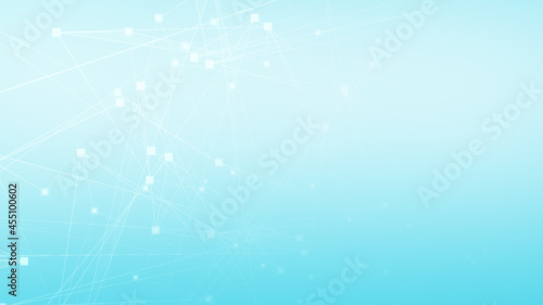 Abstract blue white polygonal 3d rendering network technology background.