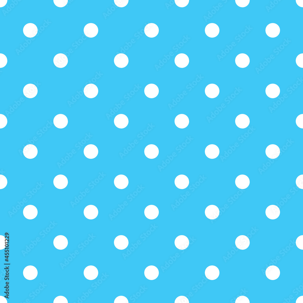 blue polka dots seamless pattern. Oktoberfest wallpaper for wrapping. Winter, snowy background.