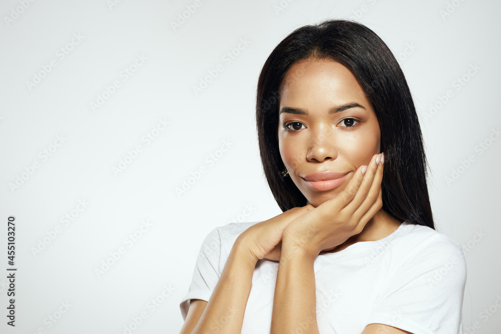 pretty woman bright makeup glamor light background pretty woman bright makeup glamor light background